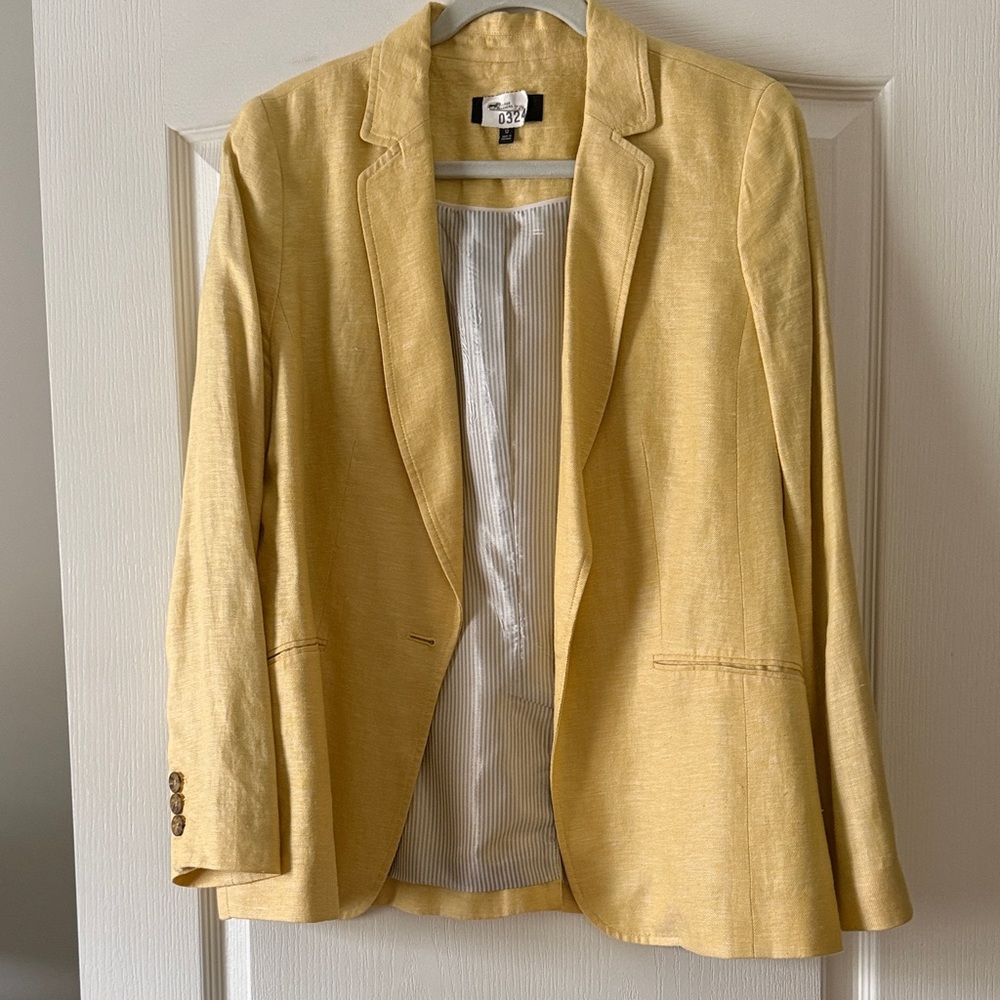 Talbots Yellow Linen Blend Blazer